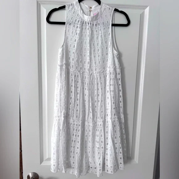 Lilly Pulitzer Indira Swing Swing Dress SZ XS Resort White Eyelet - Picture 5 of 16